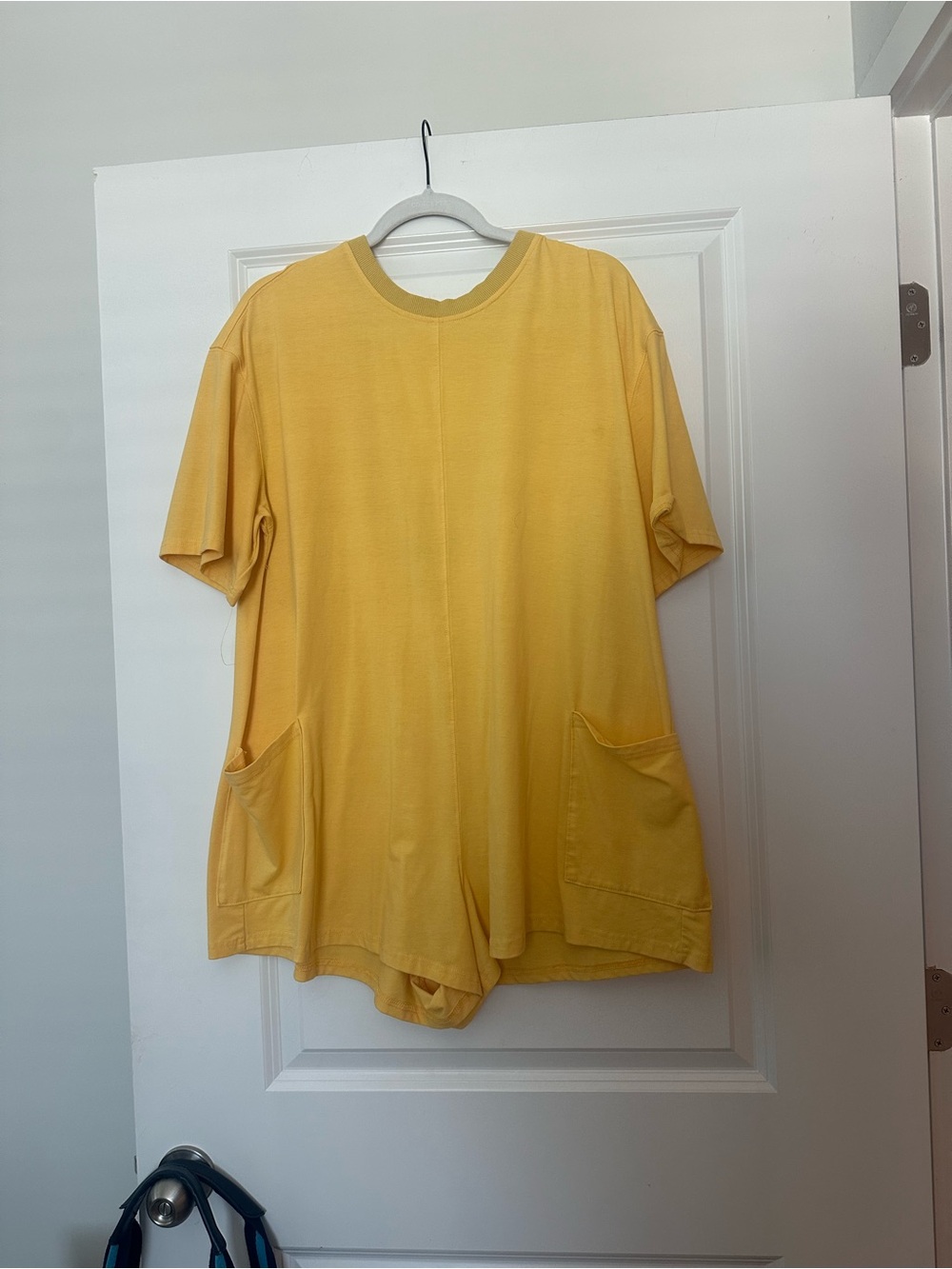 Amazon Yellow Short-Sleeve Romper with Pockets
